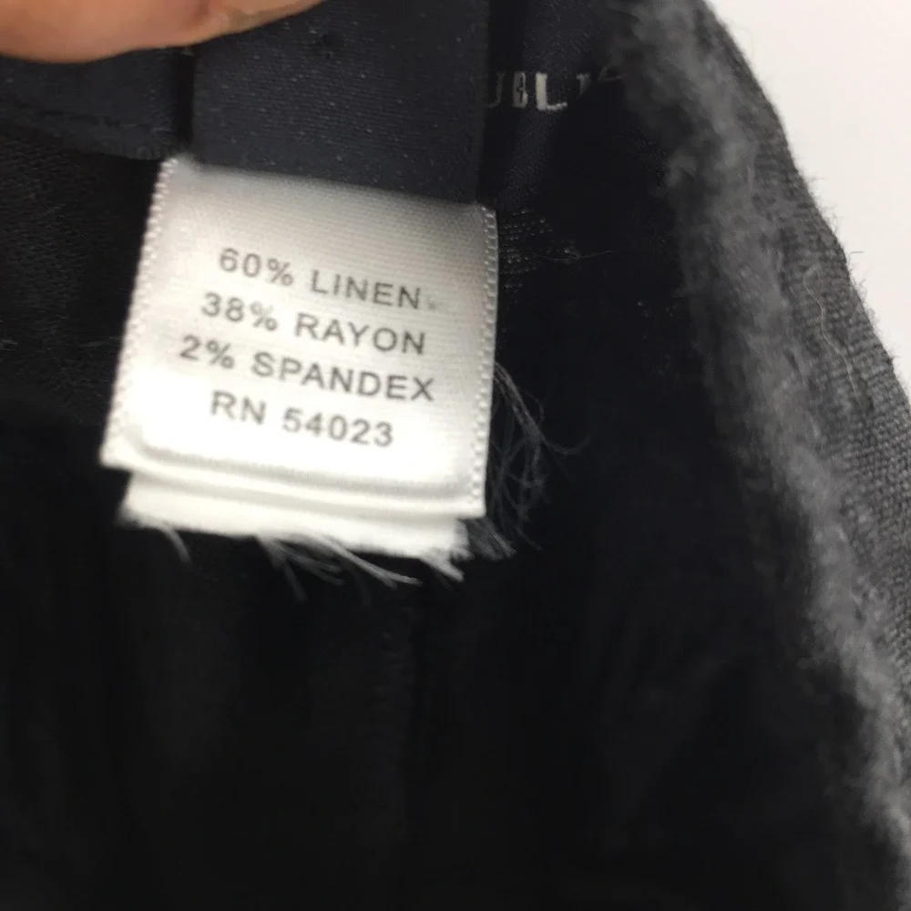 Banana Republic Martin Black linen‎ blend trouser pants lightweight minimalist 6
